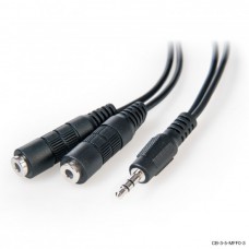 3.5MM STEREO AUDIO MALE TO 2 X 3.5MM FEMALE SPLITTER CABLE
