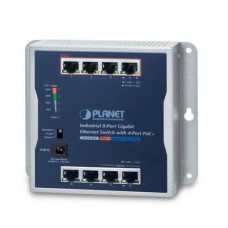 Planet Industrial 8-Port 10/100/1000T Wall-mounted Gigabit Switch w/ 4-port PoE+