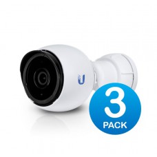 Ubiquiti UniFi Protect Camera UVC-G4-BULLET 3 Pack Infrared IR 1440p Video 24 FPS- 802.3af is embedded, Metal Housing, Fully Weatherproof