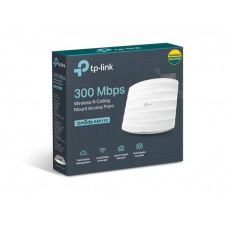 TP-Link EAP110 Omada 300Mbps Wireless N300 Ceiling Mount Access Point 1x1Gbps RJ45 PoE 1x Console Port 2x4dBi Omni Internal Antenna,Omada
